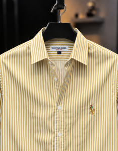 Yellow Stripe Shirt. 𝗚𝗮𝗿𝗺𝗲𝗻𝘁 𝗖𝗼𝘁𝘁𝗼𝗻 𝗙𝗮𝗯𝗿𝗶𝗰𝘀