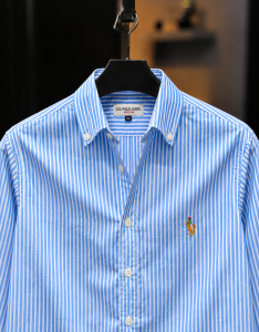 Sky Blue Stripe Shirt. 𝗚𝗮𝗿𝗺𝗲𝗻𝘁 𝗖𝗼𝘁𝘁𝗼𝗻 𝗙𝗮𝗯𝗿𝗶𝗰𝘀