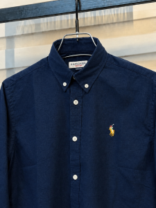 Navy Blue Solid Shirt. 𝗚𝗮𝗿𝗺𝗲𝗻𝘁 𝗖𝗼𝘁𝘁𝗼𝗻 𝗙𝗮𝗯𝗿𝗶𝗰𝘀