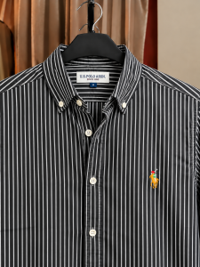 Black Stripe Shirt. 𝗚𝗮𝗿𝗺𝗲𝗻𝘁 𝗖𝗼𝘁𝘁𝗼𝗻 𝗙𝗮𝗯𝗿𝗶𝗰𝘀