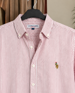 Pink Stripe Shirt. 𝗚𝗮𝗿𝗺𝗲𝗻𝘁 𝗖𝗼𝘁𝘁𝗼𝗻 𝗙𝗮𝗯𝗿𝗶𝗰𝘀