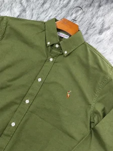 Olive Check Shirt. 𝗚𝗮𝗿𝗺𝗲𝗻𝘁 𝗖𝗼𝘁𝘁𝗼𝗻 𝗙𝗮𝗯𝗿𝗶𝗰𝘀