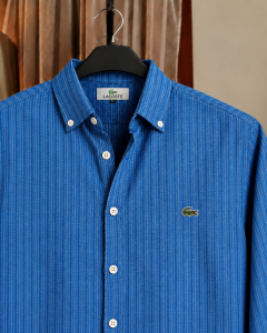 Deep Blue Stripe Shirt. 𝗚𝗮𝗿𝗺𝗲𝗻𝘁 𝗖𝗼𝘁𝘁𝗼𝗻 𝗙𝗮𝗯𝗿𝗶𝗰𝘀